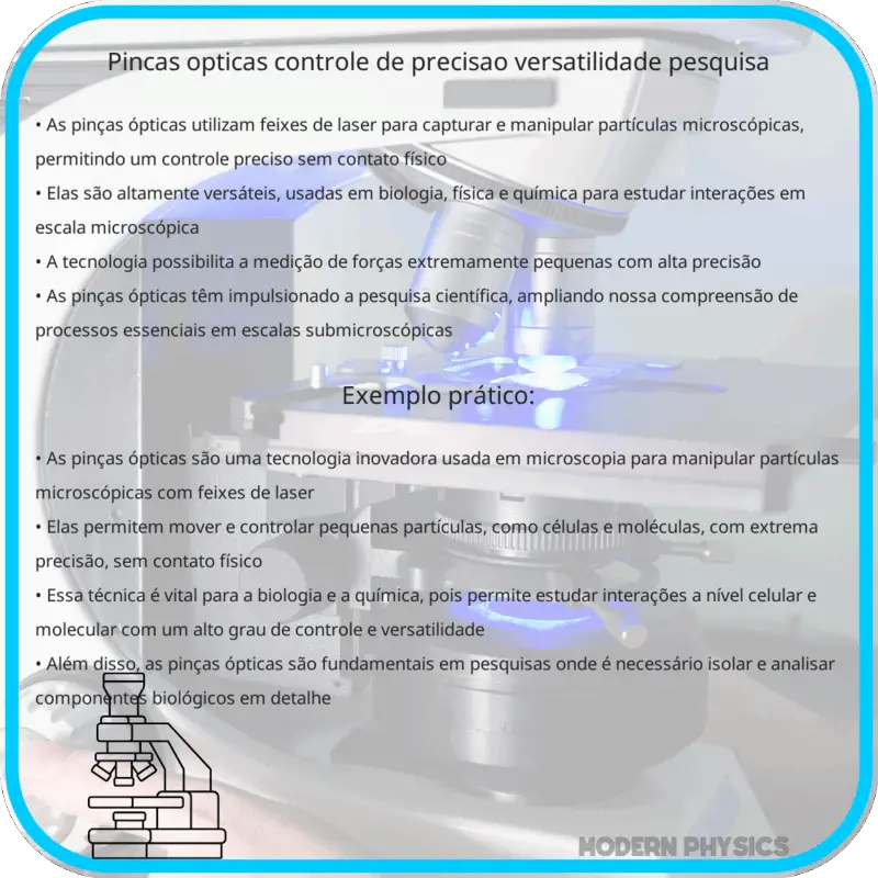 Pinças Ópticas | Controle de Precisão, Versatilidade & Pesquisa