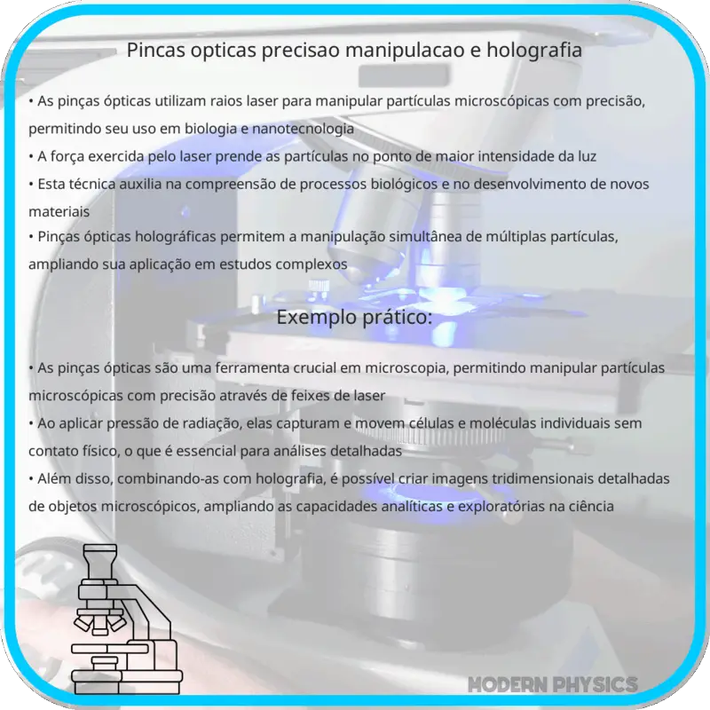 Pinças Ópticas: Precisão, Manipulação e Holografia
