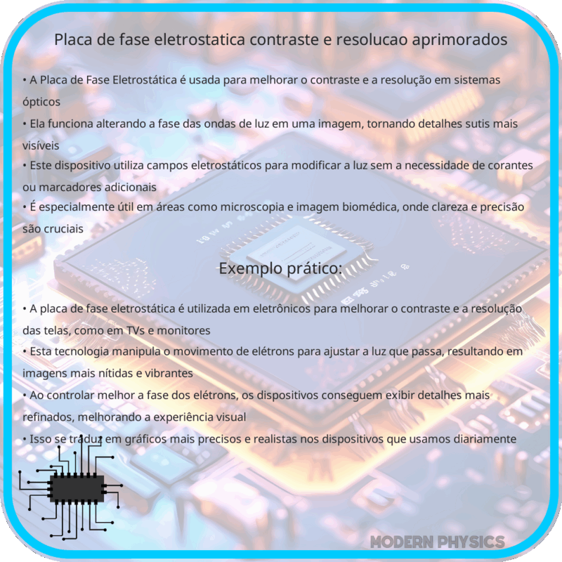 Placa de Fase Eletrostática | Contraste e Resolução Aprimorados
