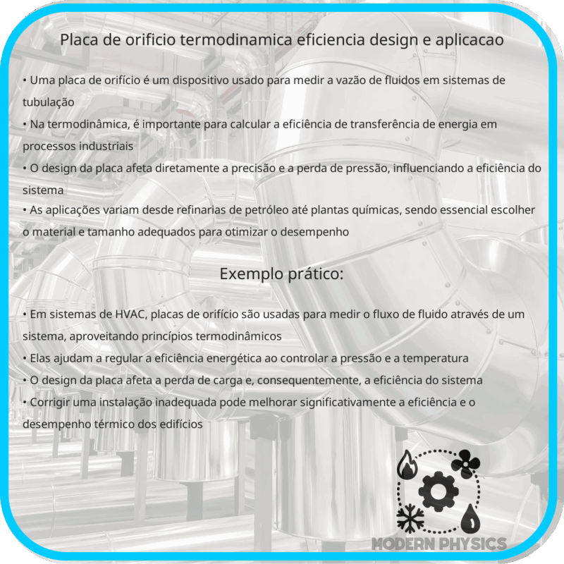 Placa de Orifício Termodinâmica | Eficiência, Design e Aplicação