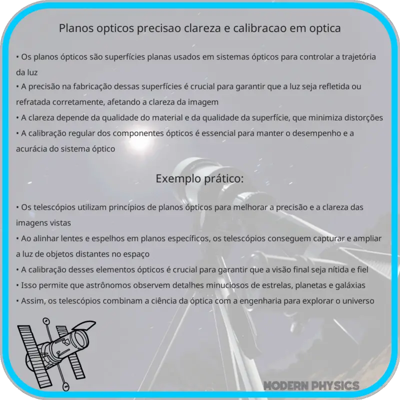 Planos Ópticos | Precisão, Clareza e Calibração em Óptica