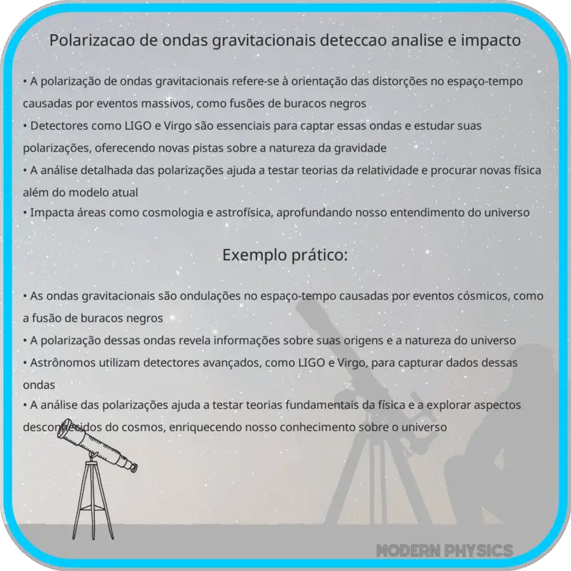 Polarização de Ondas Gravitacionais | Detecção, Análise e Impacto