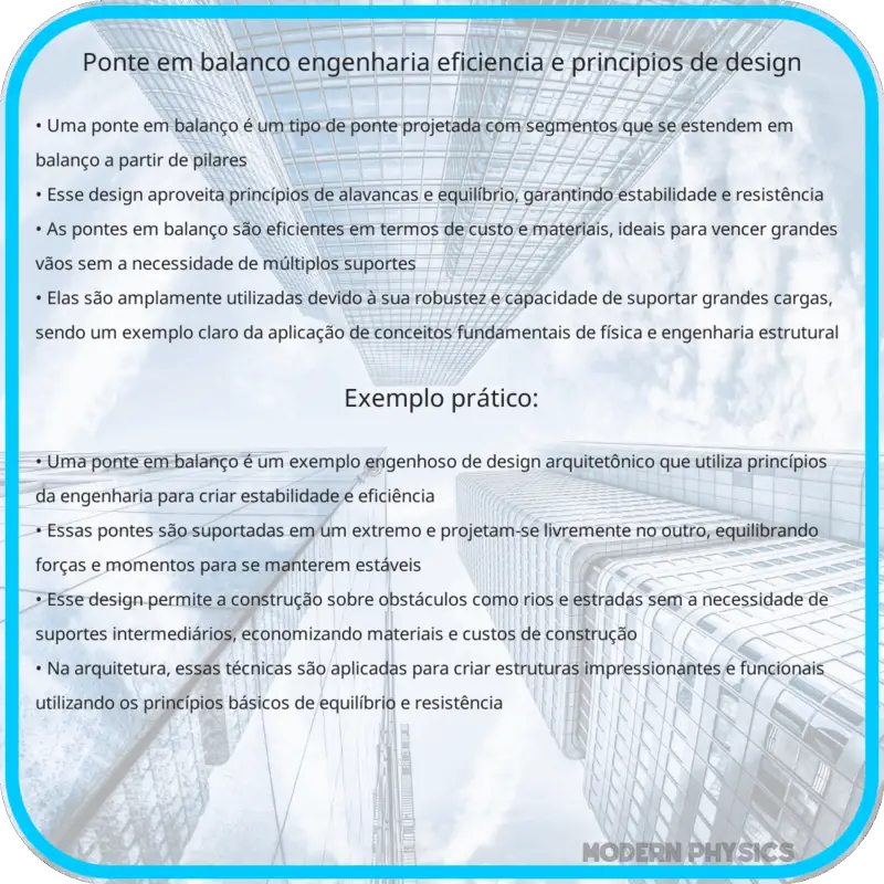 Ponte em Balanço | Engenharia, Eficiência e Princípios de Design