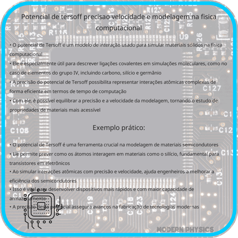 Potencial de Tersoff | Precisão, Velocidade e Modelagem na Física Computacional