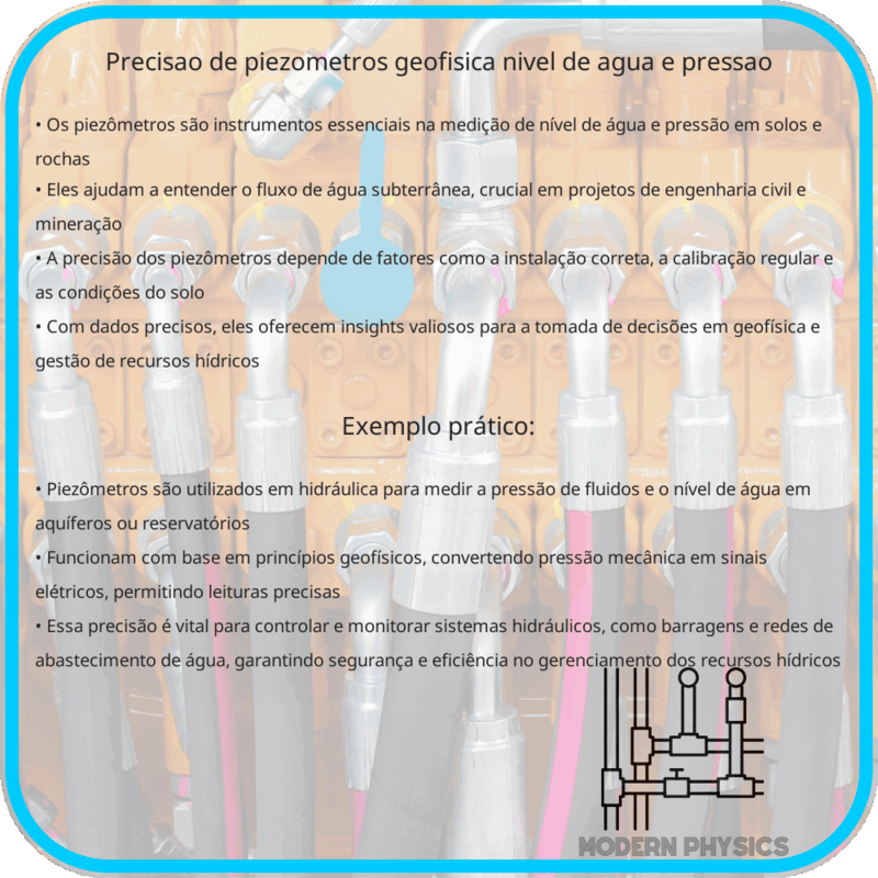 Precisão de Piezômetros | Geofísica, Nível de Água e Pressão