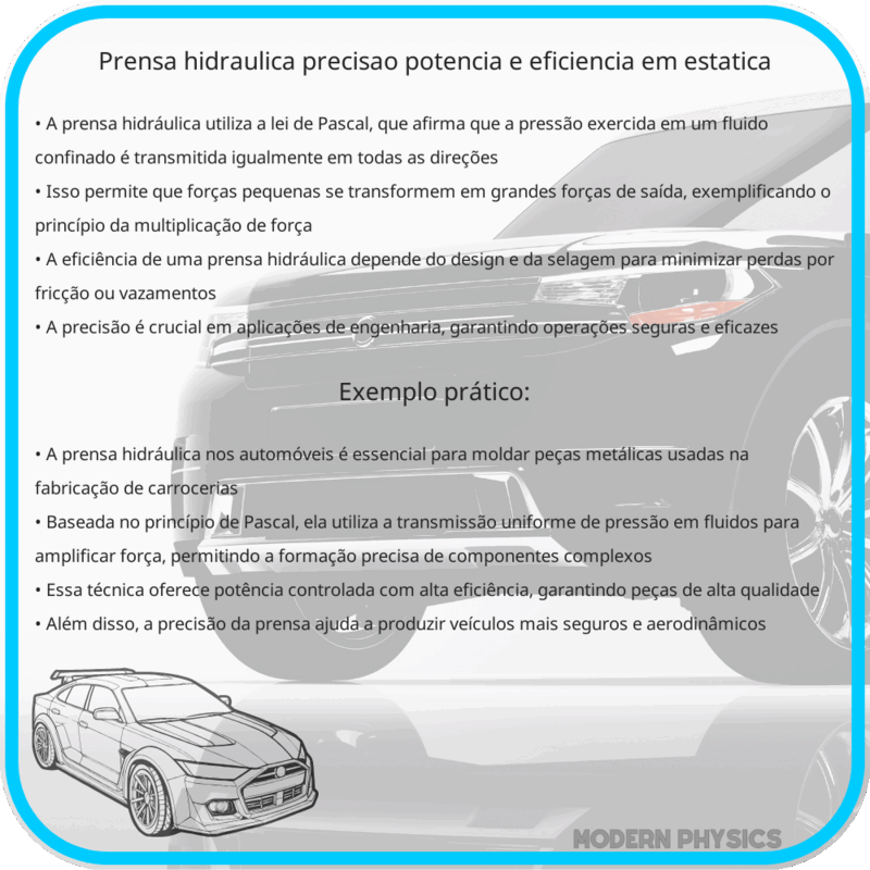 Prensa Hidráulica | Precisão, Potência e Eficiência em Estática