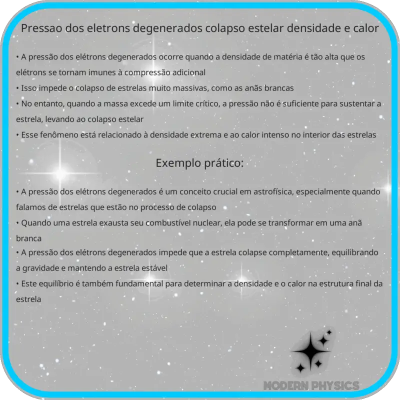 Pressão dos Elétrons Degenerados | Colapso Estelar, Densidade e Calor