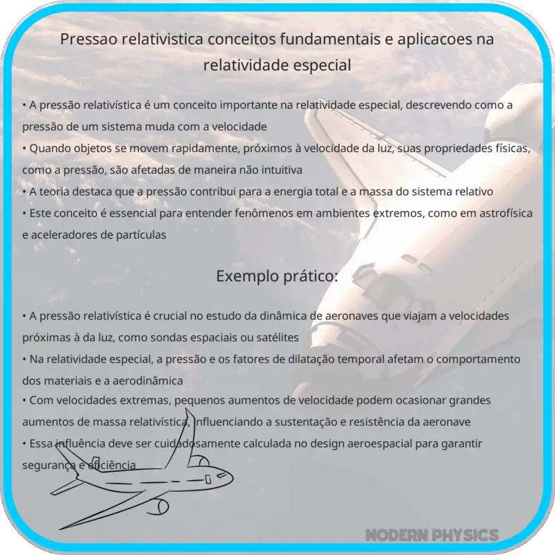 Pressão Relativística | Conceitos Fundamentais e Aplicações na Relatividade Especial