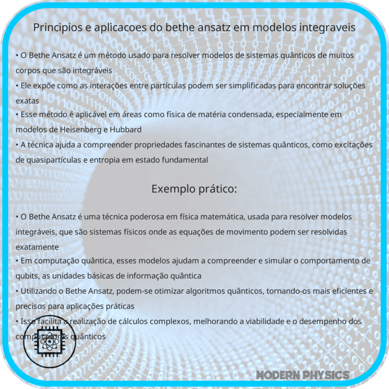 Princípios e Aplicações do Bethe Ansatz em Modelos Integráveis