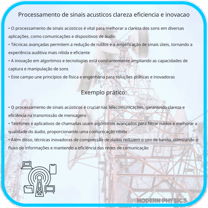 Processamento de Sinais Acústicos | Clareza, Eficiência e Inovação