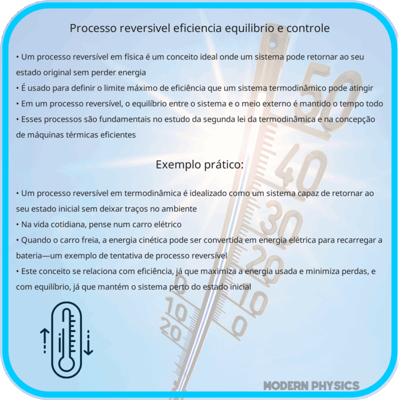 Processo Reversível | Eficiência, Equilíbrio e Controle