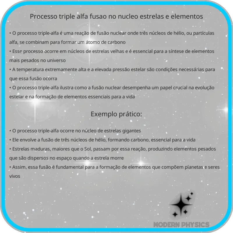 Processo Triple-Alfa | Fusão no Núcleo, Estrelas e Elementos