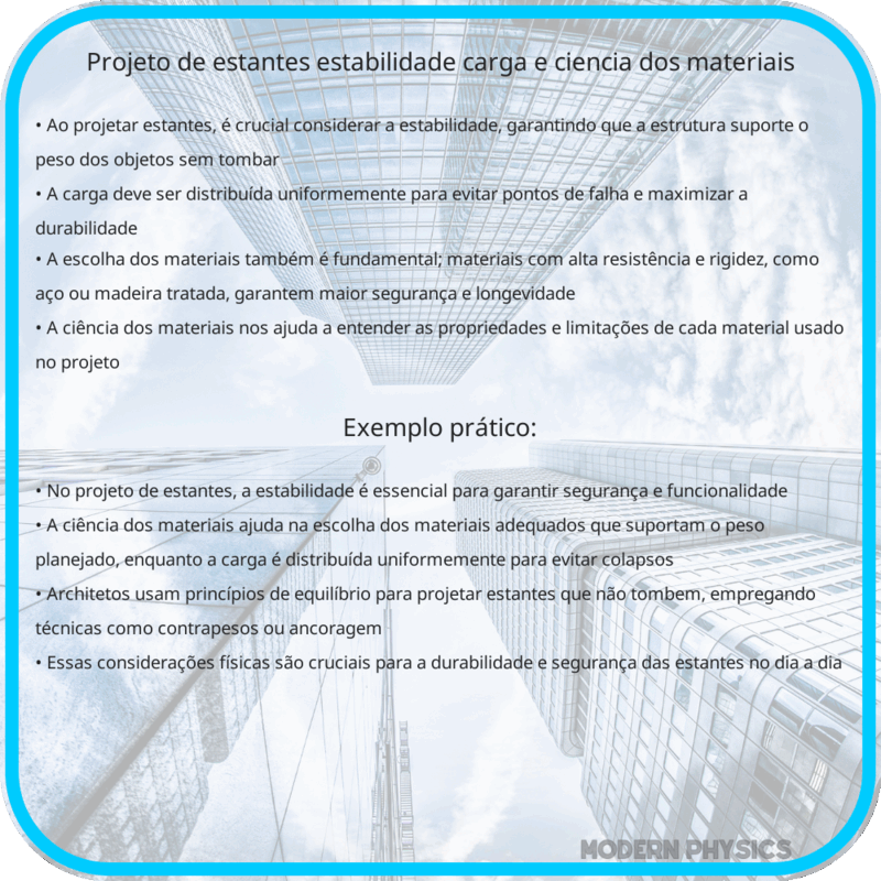 Projeto de Estantes | Estabilidade, Carga e Ciência dos Materiais