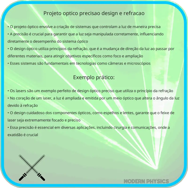 Projeto Óptico | Precisão, Design e Refração