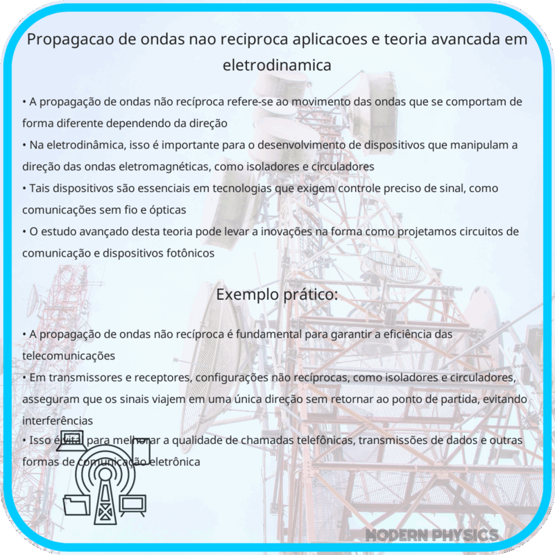 Propagação de Ondas Não Recíproca | Aplicações e Teoria Avançada em Eletrodinâmica