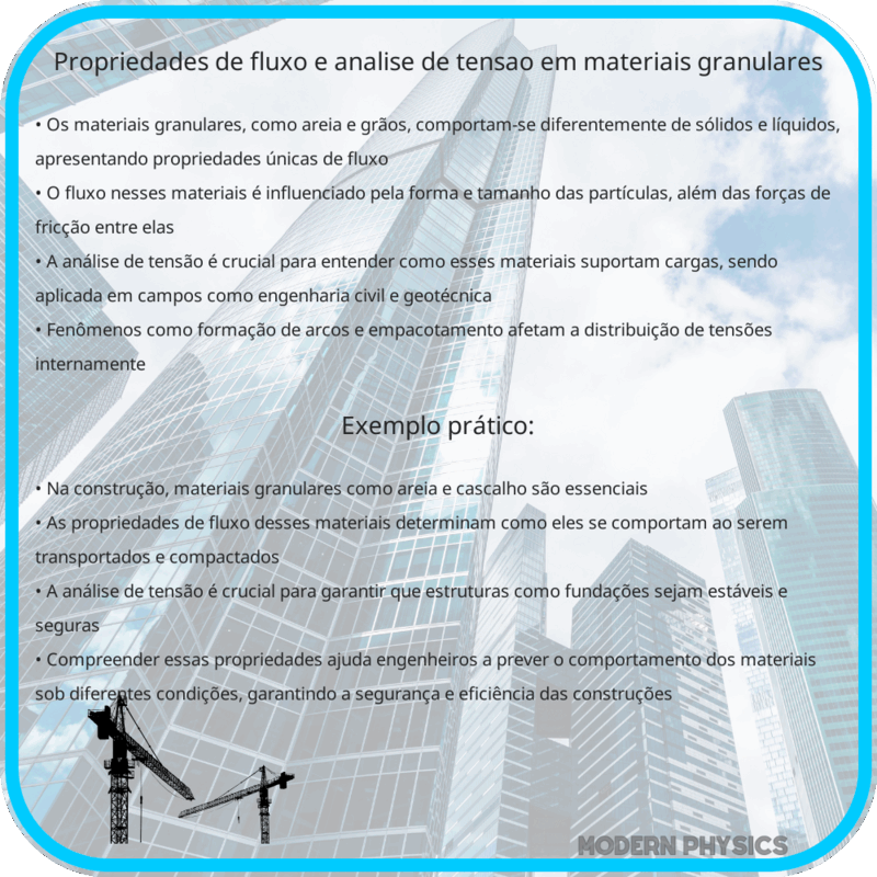 Propriedades de Fluxo e Análise de Tensão em Materiais Granulares