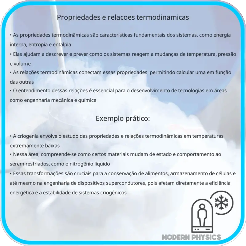 Propriedades e Relações Termodinâmicas