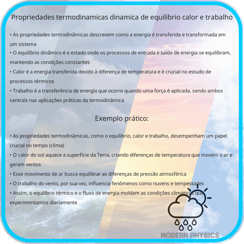 Propriedades Termodinâmicas | Dinâmica de Equilíbrio, Calor e Trabalho