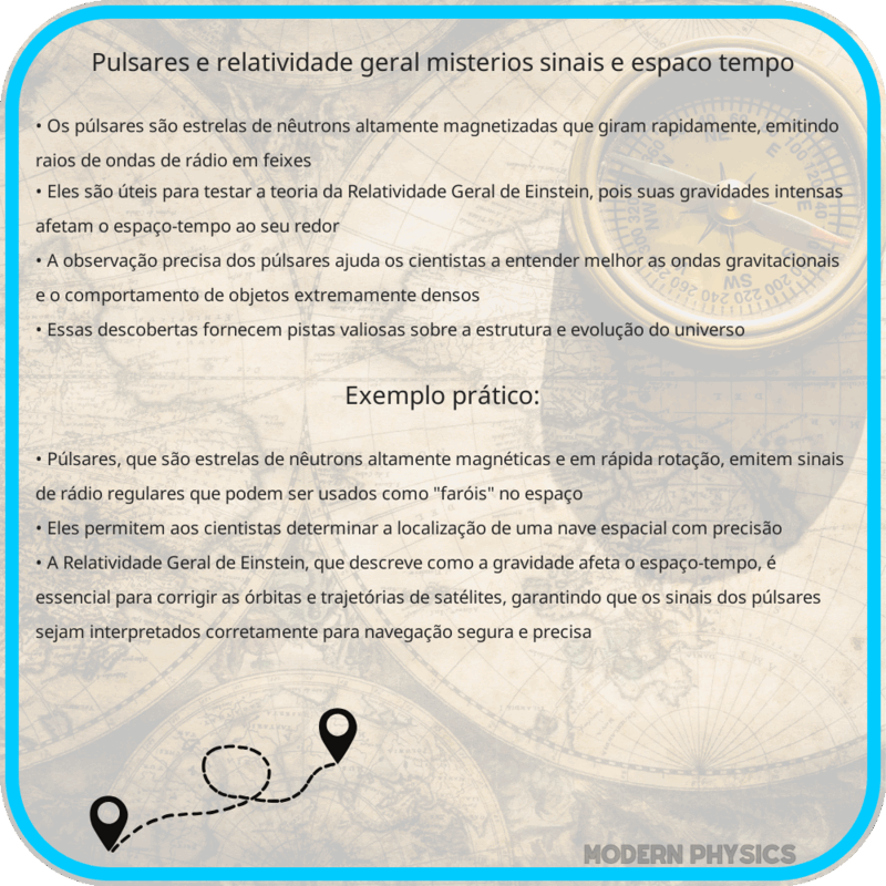 Púlsares e Relatividade Geral: Mistérios, Sinais e Espaço-Tempo