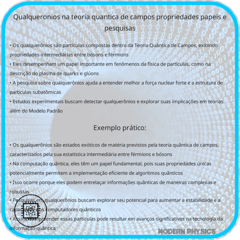 Qualquerônios na Teoria Quântica de Campos | Propriedades, Papéis e Pesquisas