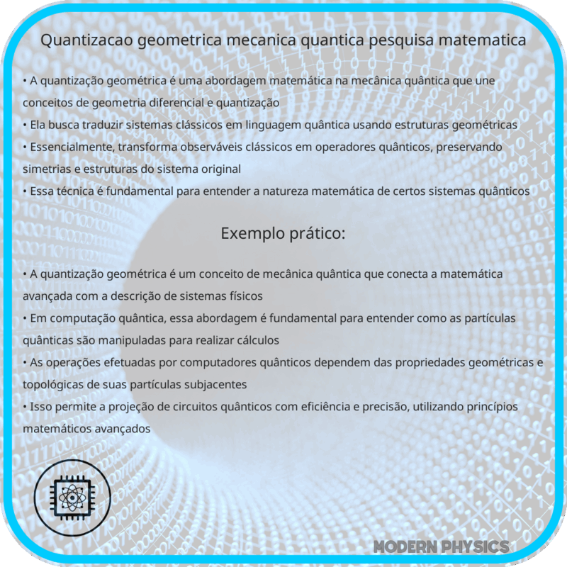 Quantização Geométrica | Mecânica Quântica, Pesquisa & Matemática