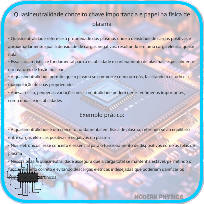 Quasineutralidade | Conceito-Chave, Importância e Papel na Física de Plasma