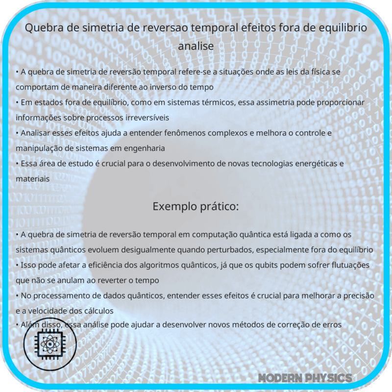 Quebra de Simetria de Reversão Temporal | Efeitos Fora de Equilíbrio & Análise