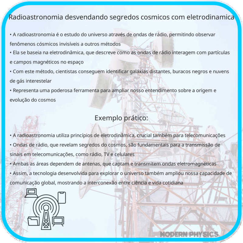 Radioastronomia | Desvendando Segredos Cósmicos com Eletrodinâmica