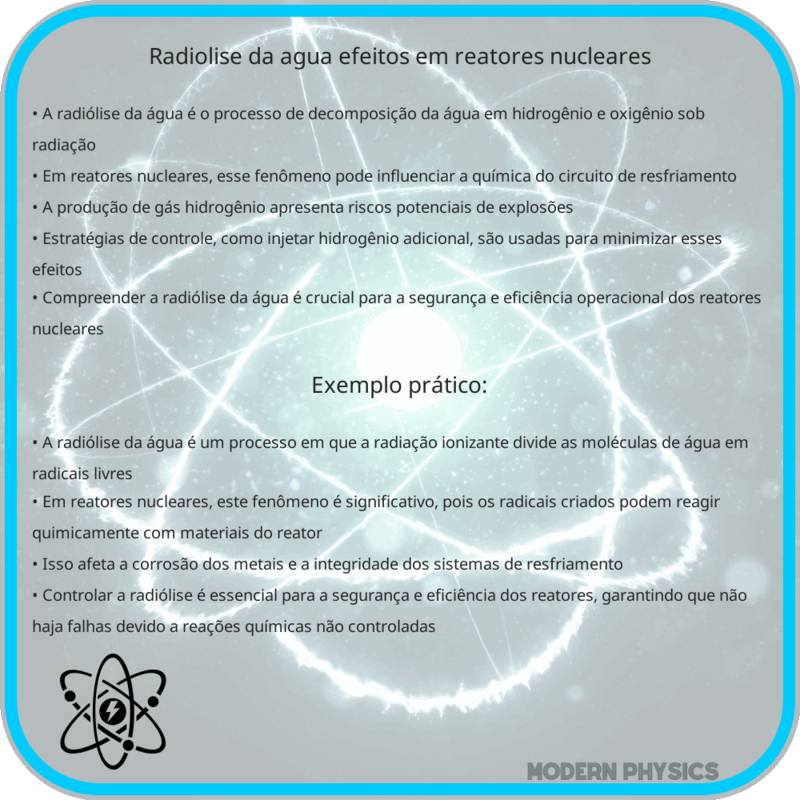 Radiólise da Água: Efeitos em Reatores Nucleares