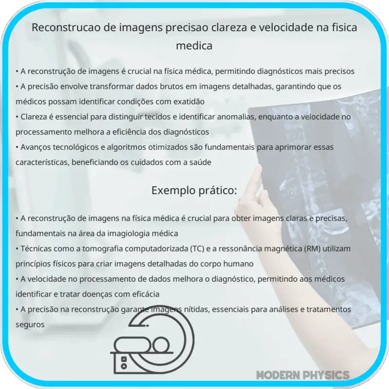 Reconstrução de Imagens: Precisão, Clareza e Velocidade na Física Médica
