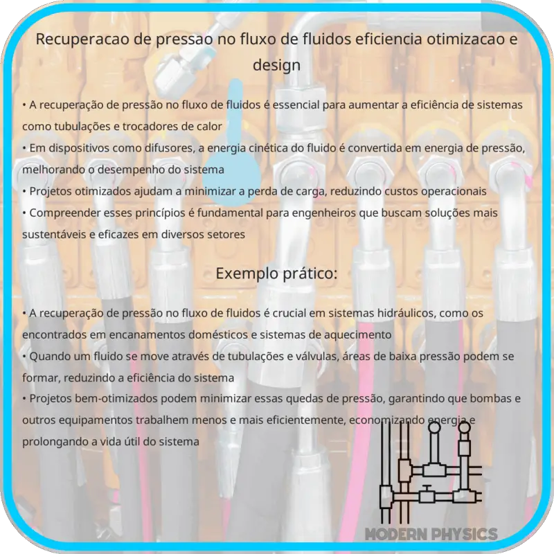 Recuperação de Pressão no Fluxo de Fluidos | Eficiência, Otimização e Design