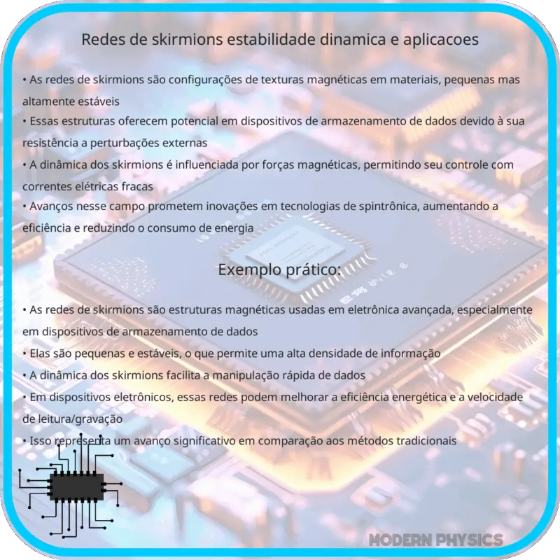 Redes de Skirmions | Estabilidade, Dinâmica e Aplicações