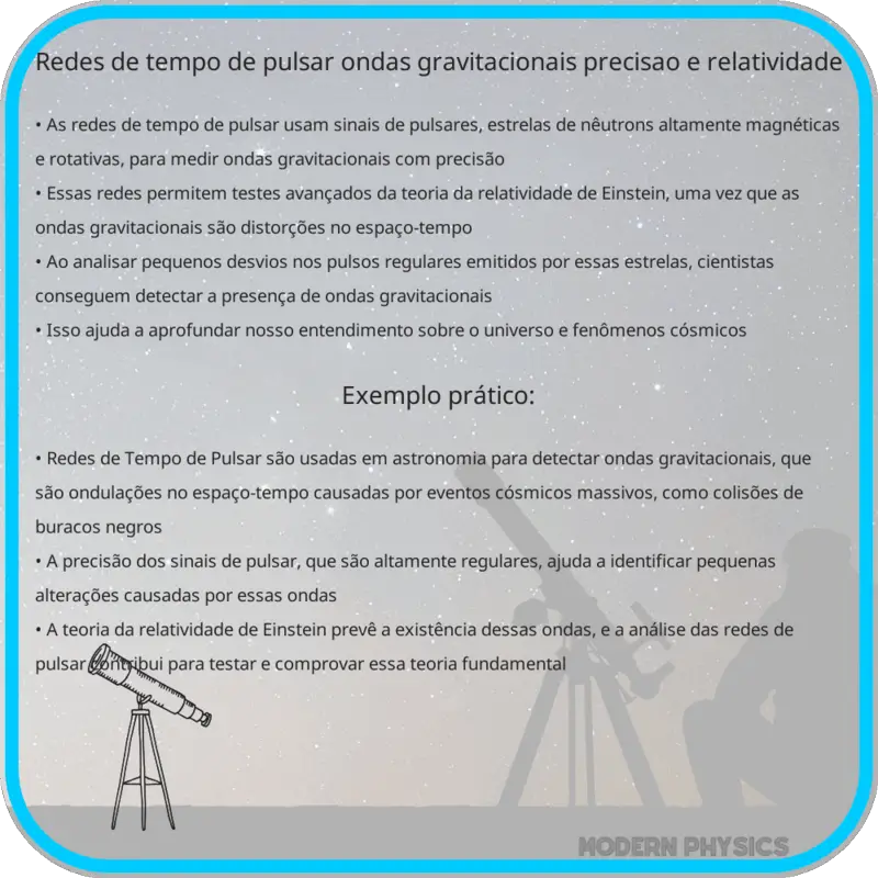 Redes de Tempo de Pulsar | Ondas Gravitacionais, Precisão e Relatividade