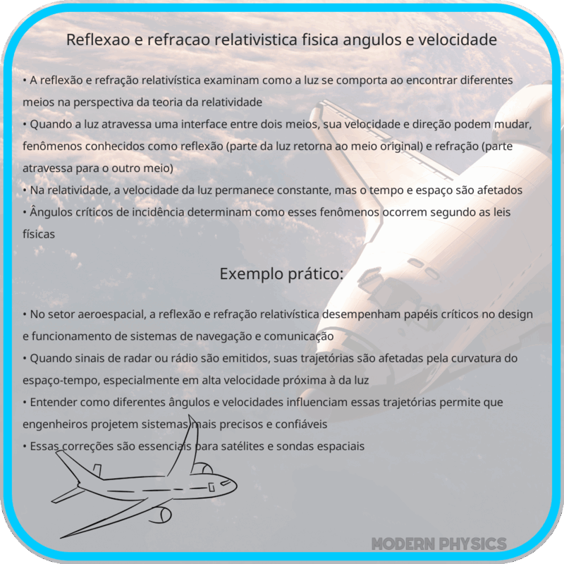 Reflexão e Refração Relativística | Física, Ângulos e Velocidade