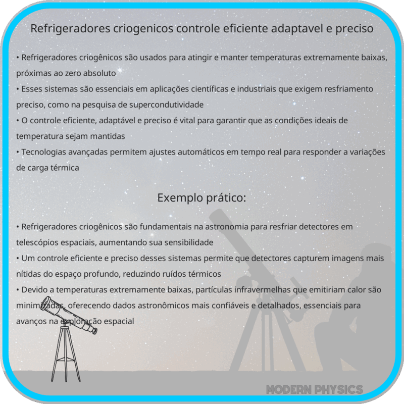 Refrigeradores Criogênicos | Controle Eficiente, Adaptável e Preciso