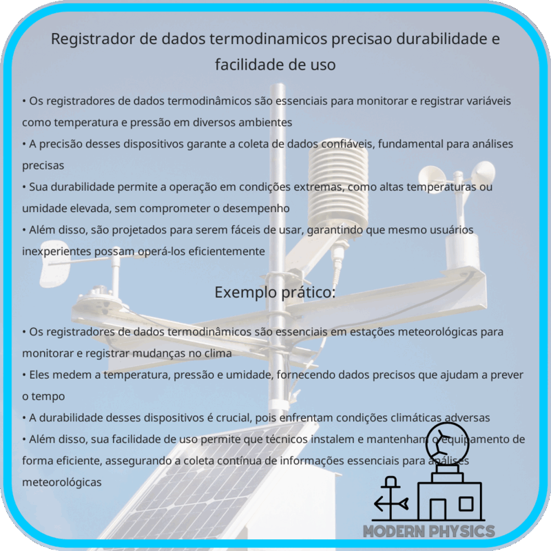 Registrador de Dados Termodinâmicos | Precisão, Durabilidade e Facilidade de Uso