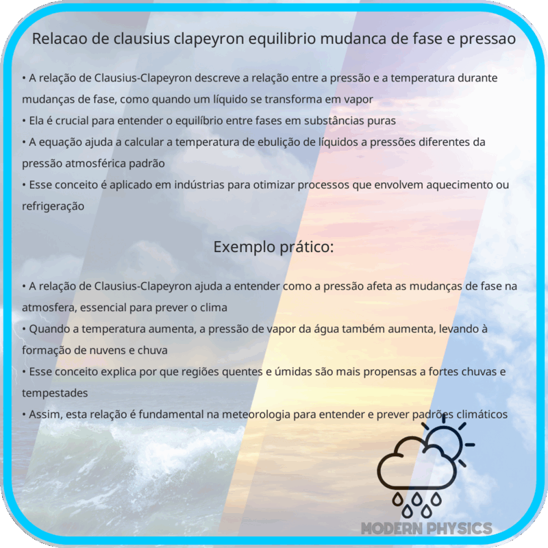Relação de Clausius-Clapeyron | Equilíbrio, Mudança de Fase e Pressão