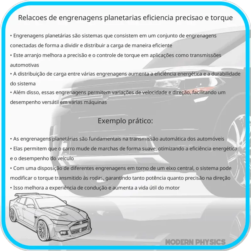 Relações de Engrenagens Planetárias | Eficiência, Precisão e Torque
