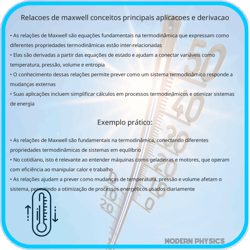 Relações de Maxwell | Conceitos Principais, Aplicações e Derivação
