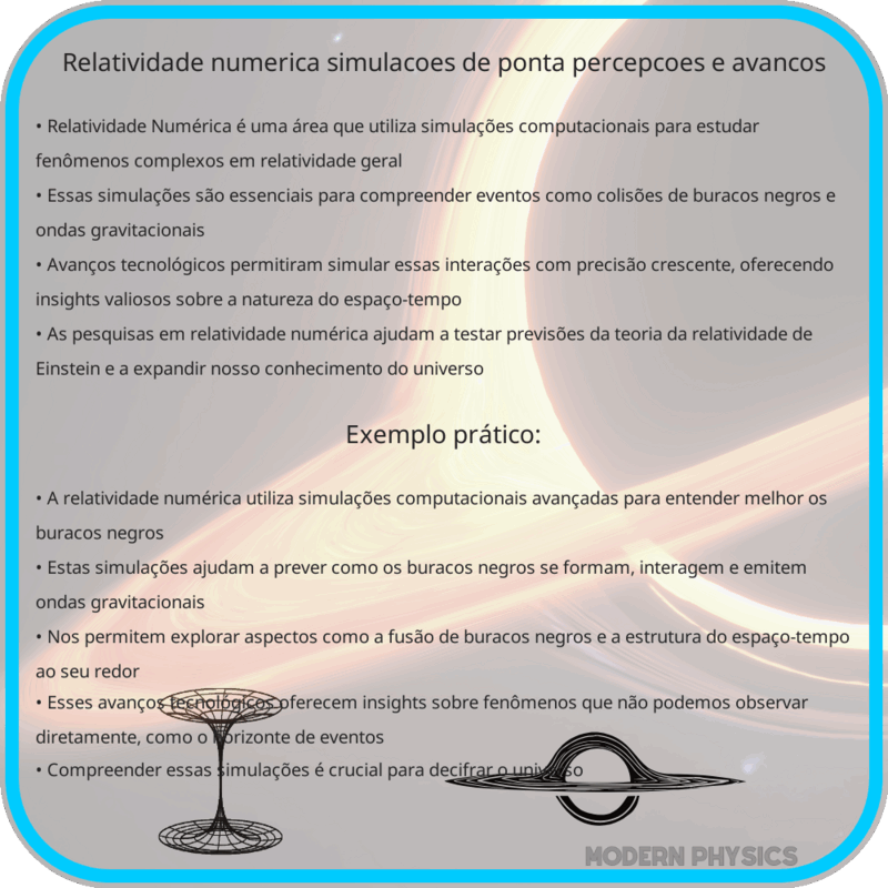 Relatividade Numérica | Simulações de Ponta, Percepções e Avanços