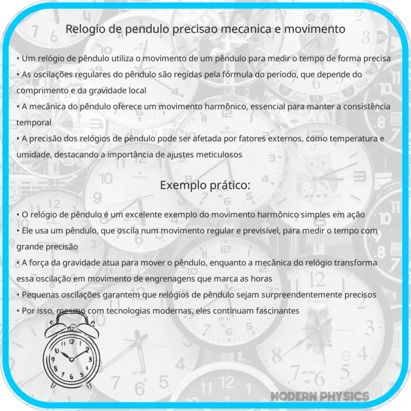 Relógio de Pêndulo | Precisão, Mecânica e Movimento
