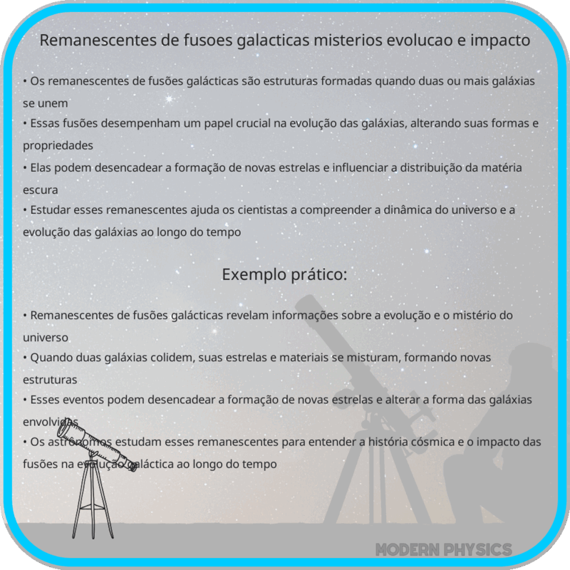 Remanescentes de Fusões Galácticas | Mistérios, Evolução e Impacto