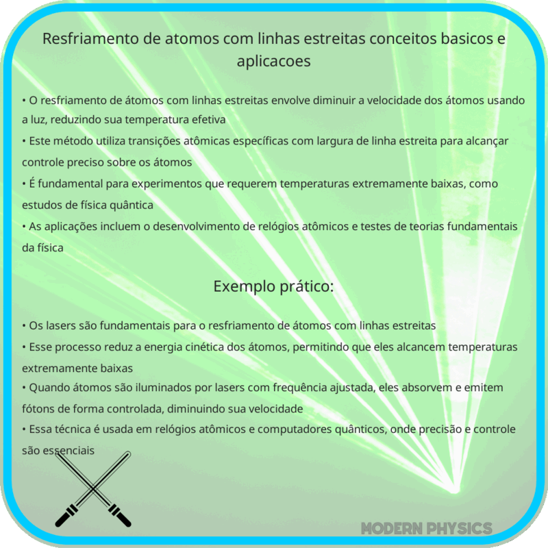 Resfriamento de Átomos com Linhas Estreitas | Conceitos Básicos e Aplicações