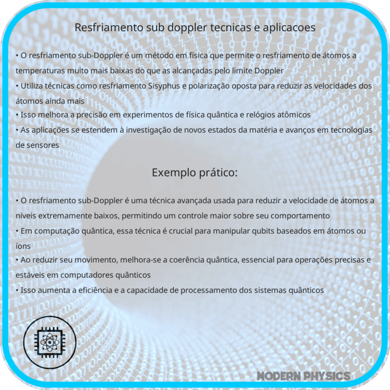 Resfriamento Sub-Doppler | Técnicas e Aplicações