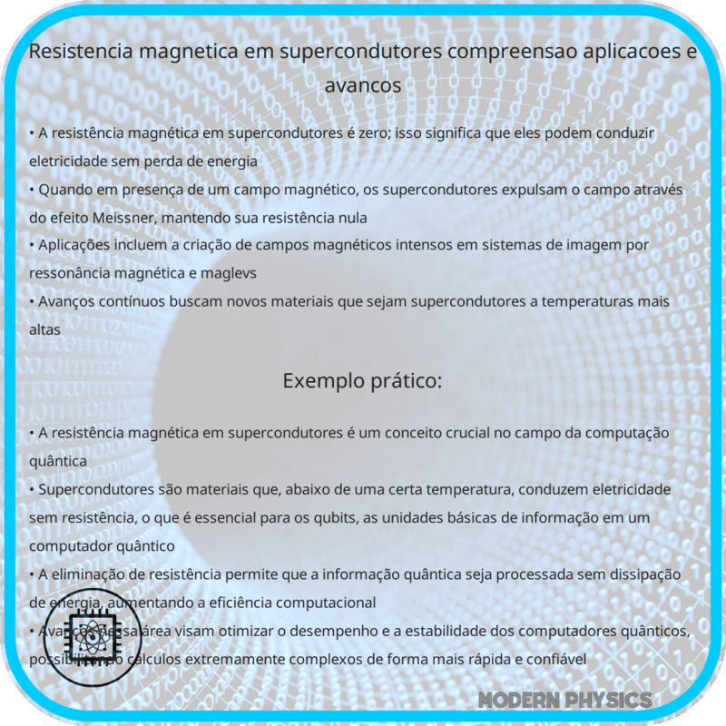 Resistência Magnética em Supercondutores | Compreensão, Aplicações e Avanços