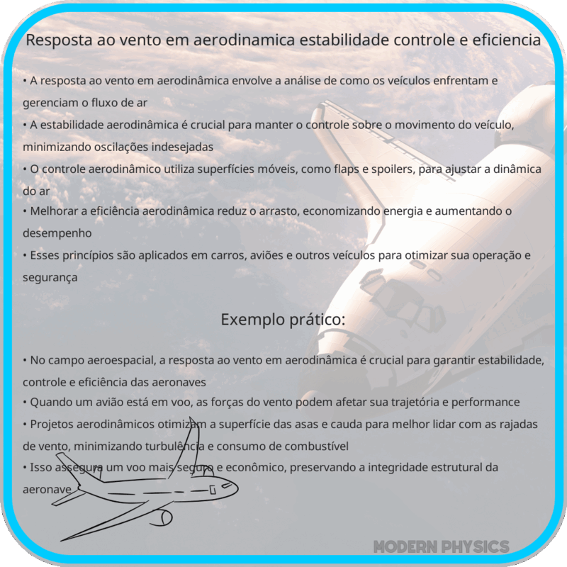 Resposta ao Vento em Aerodinâmica: Estabilidade, Controle e Eficiência