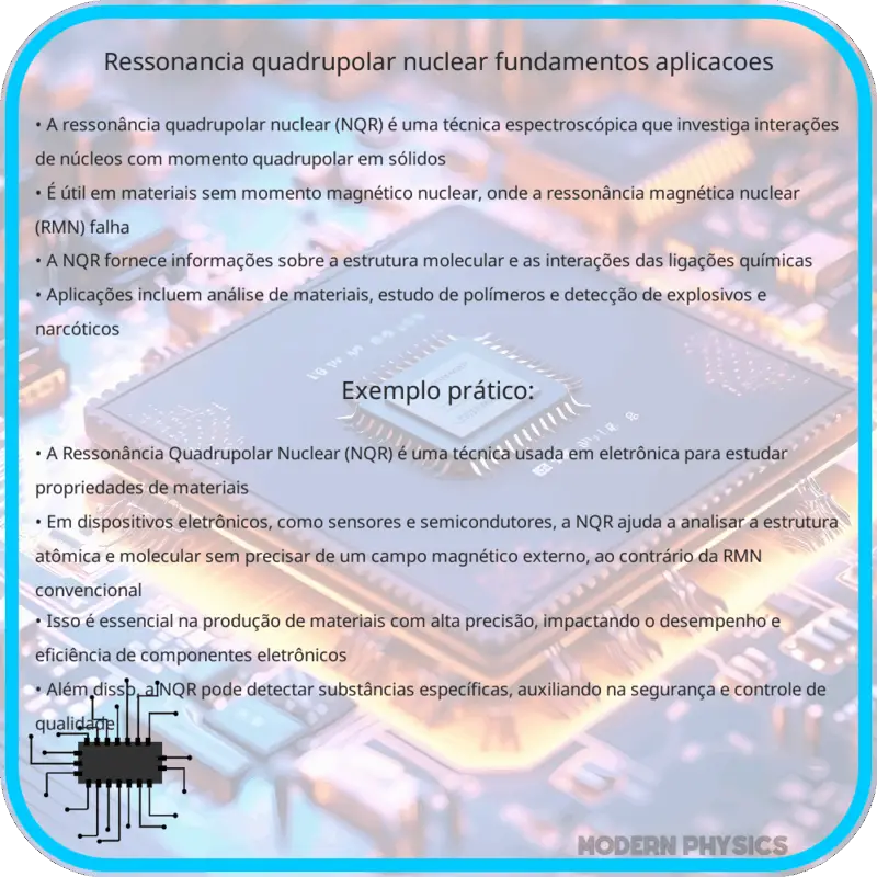 Ressonância Quadrupolar Nuclear | Fundamentos & Aplicações