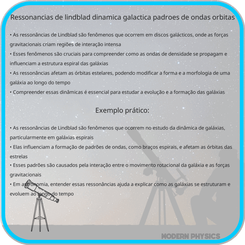 Ressonâncias de Lindblad | Dinâmica Galáctica, Padrões de Ondas & Órbitas