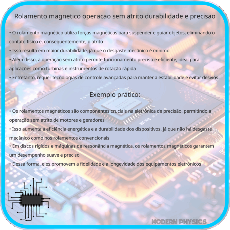 Rolamento Magnético | Operação Sem Atrito, Durabilidade e Precisão