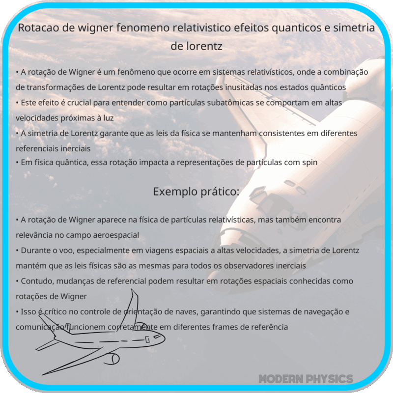 Rotação de Wigner | Fenômeno Relativístico, Efeitos Quânticos e Simetria de Lorentz